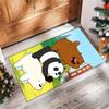 Three little bears Printed Crystal Velvet Area Rug, Soft Anti-Slip Water Absorbent Floor Mat for Living Room Bedroom