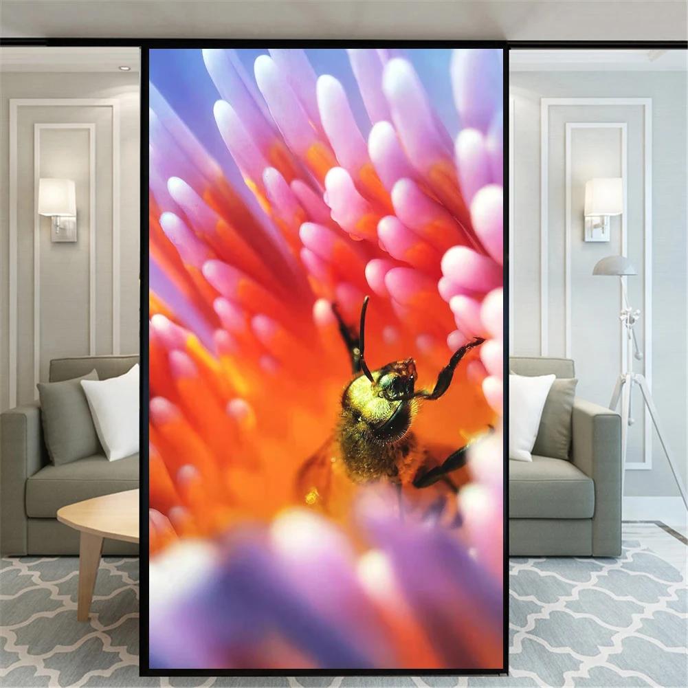 Static Cling Privacy Windows Film Decorative Plant Style Stained Glass Window Stickers   Frosted Windows Film For Home