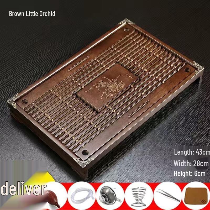 Bamboo Tea Tray with Drainage