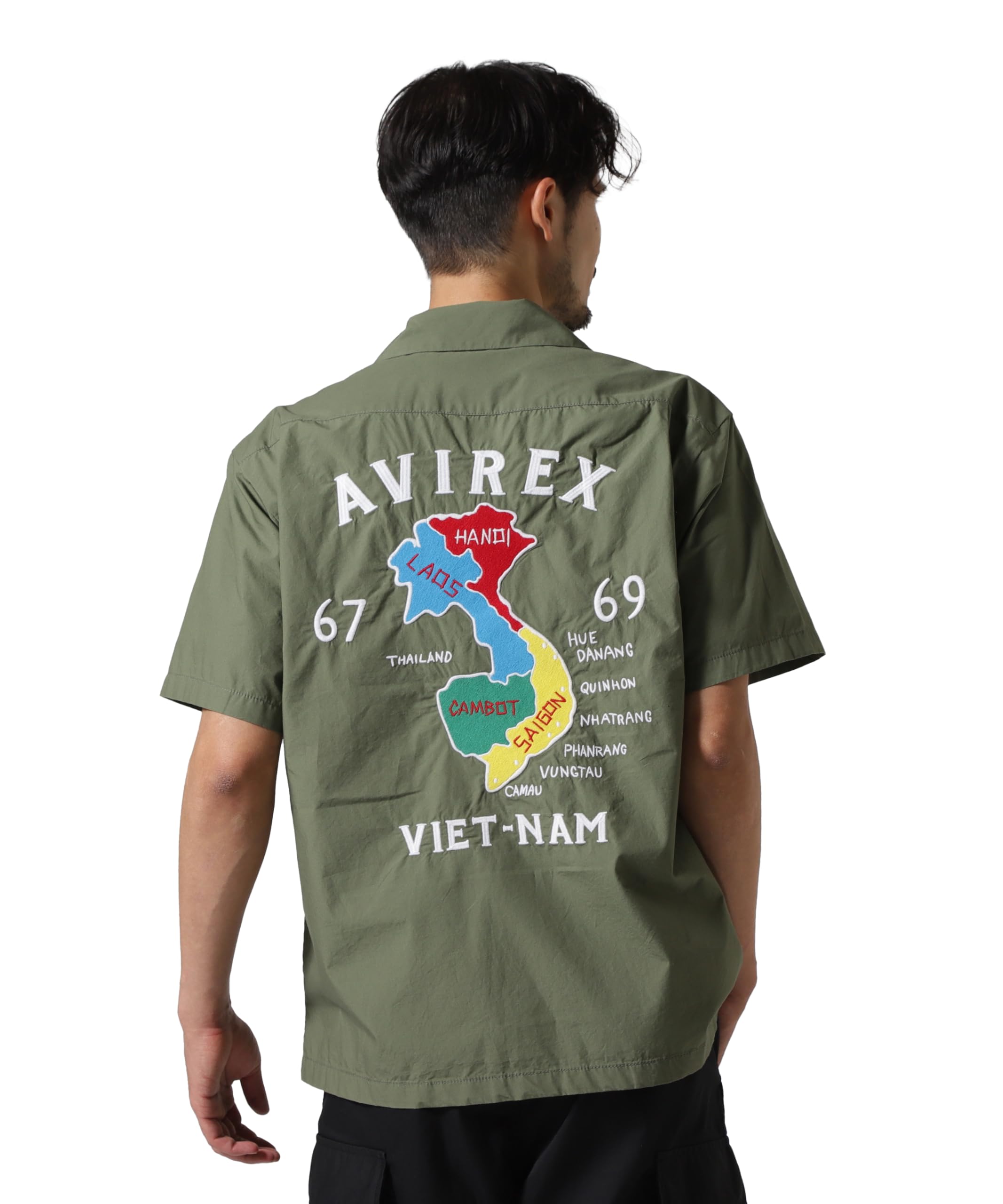 AVIREX VIETNAM SHIRT (WEB&DEPOT Exclusive) Men s Short Sleeve Shirt M Olive 783-5123020