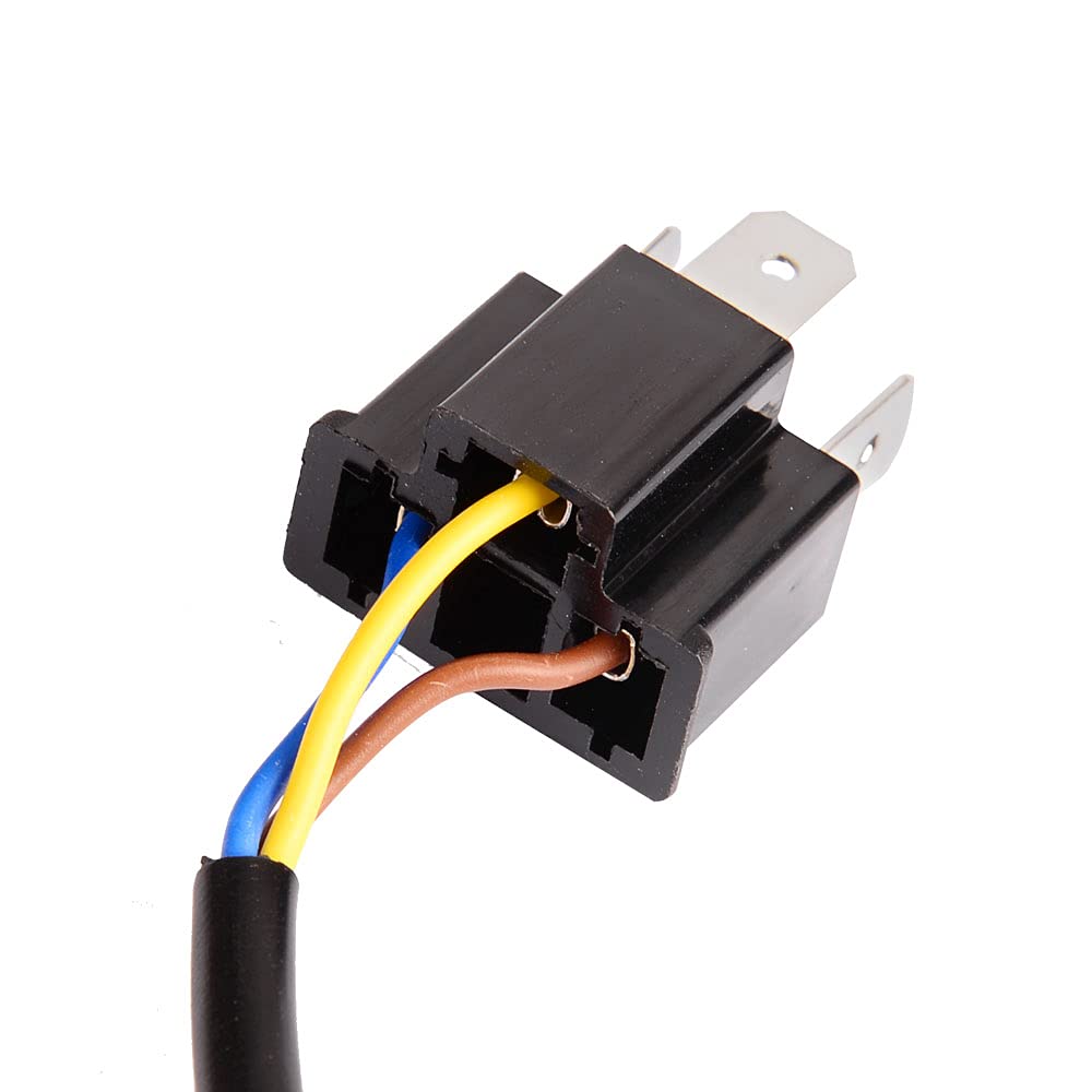 H4 Ceramic Socket for 9-16V, HID/LED Compatible, High Beam Indicator, Non-Illuminating, High Beam, Resistive Wiring, Relay Less, Set of 2