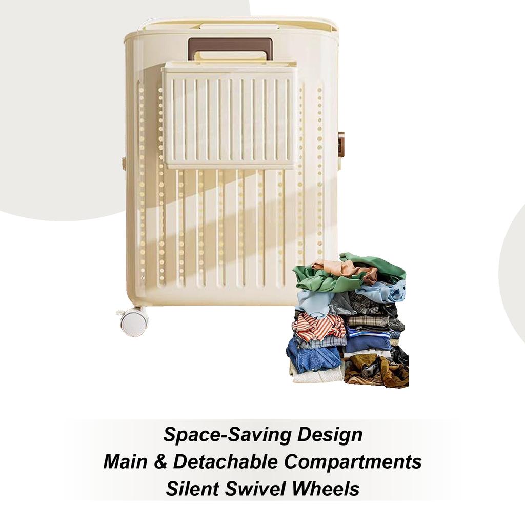 Laundry Hamper With Wheels Laundry Basket On Wheels For Dirty Clothes Foldable Clothes Storage Cube For Narrow Corner Bedroom