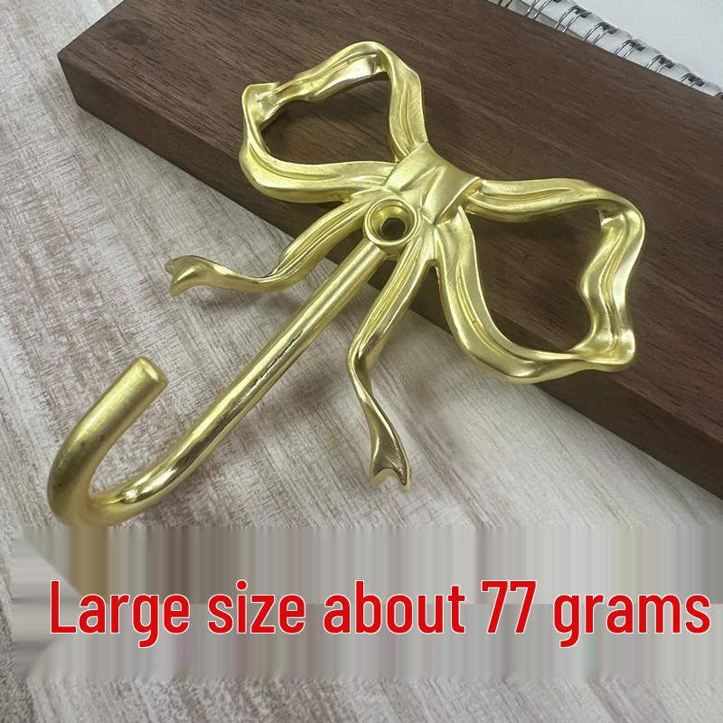 Customized Gold Bowknot Wall Hook for Coats, Hats, and Bags