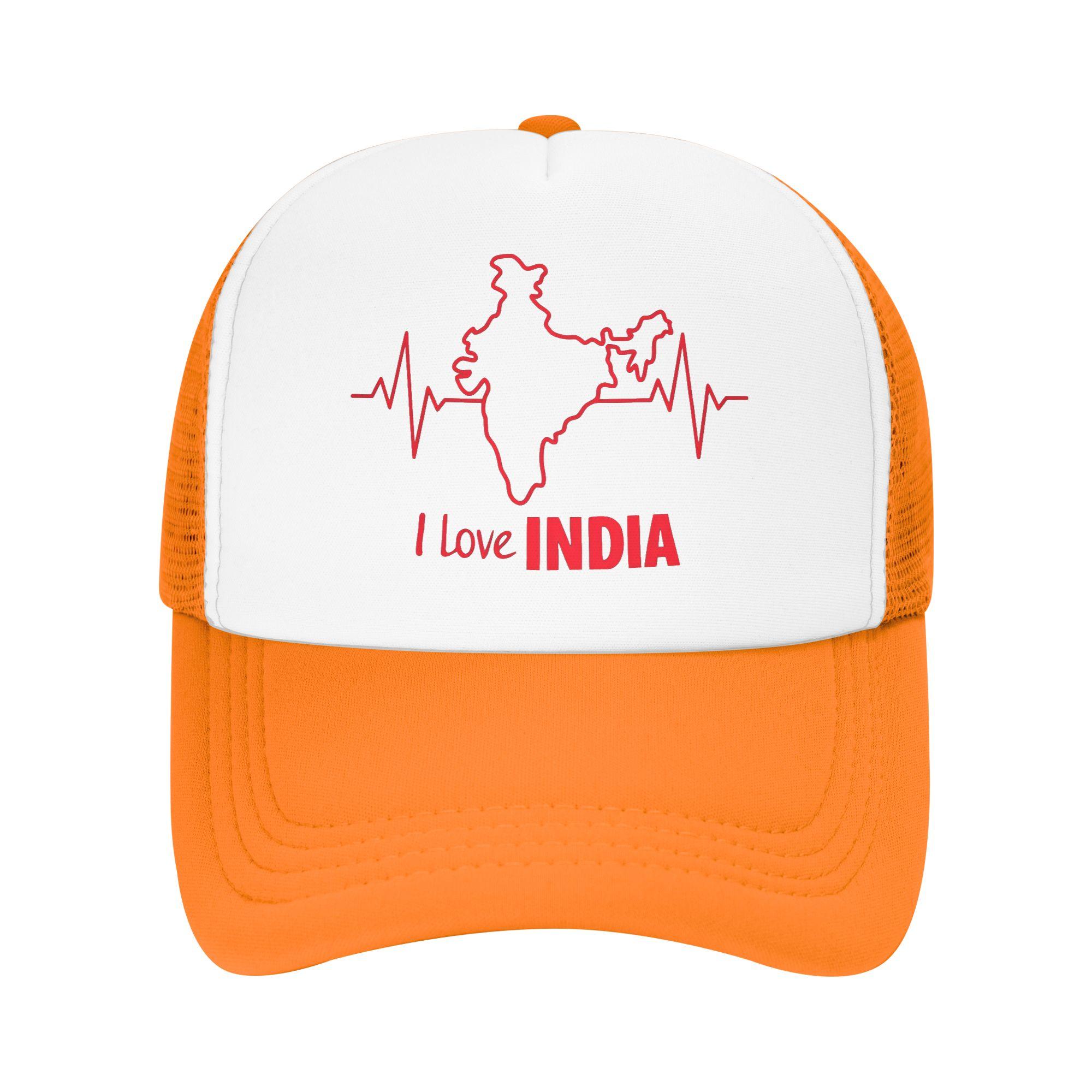 

India In My Heart Patriotic Pulse Sun Hats For Unisex-Teens Summer Hiking Fishing Baseball Cap Stylish Breathable Baseball Caps One Size