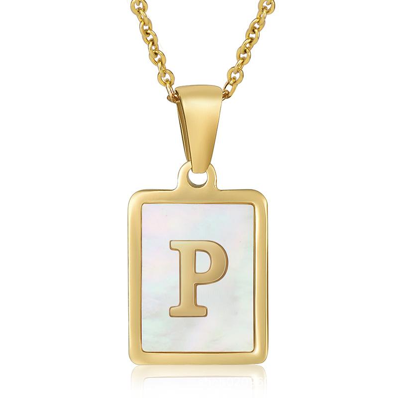 2026 Three-dimensional Shell Letter Necklace Women's 26 Letter Pendant Non-fading Jewelry
