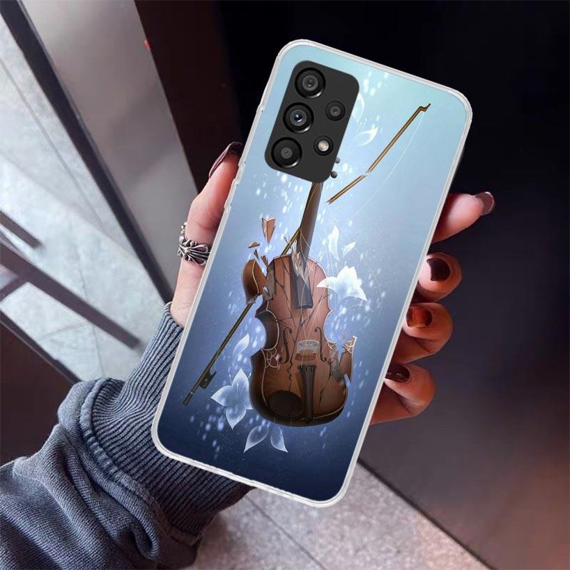 Music Violin Phone Case For Samsung Galaxy A17 A57 A37 A16 A26 A36 A56 A15 A25 A35 A55 A14 A13 A54 A53 A34 A24 A33 A23 Galaxy A1