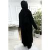 Large Size Pearl Suit With Slits On The Sides - Black
