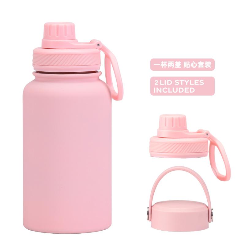 Ein Becher mit Doppelwand 650 ml Edelstahl Thermosbecher Große Kapazität Wasserbecher Tragbar Outdoor Doppelwandig Trinkflasche Sportkessel