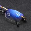 Frameless Diamond Cut Ultra Light Reading Glasses Unisex Elegant Anti Blue Light Eyeglasses 0 TO +4.0