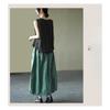 Solid Color Cotton and Linen Embroidered Vest T-shirt Women's Summer Loose Casual Sleeveless Top