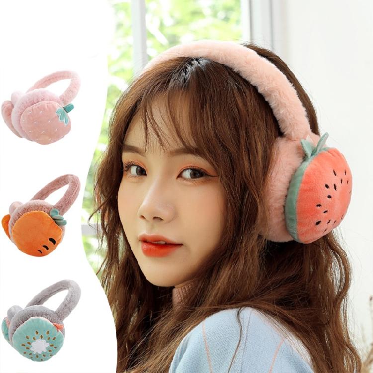 Adjustable Fruit Ear Muffs Warm & Soft Fluffy Cute Winter Warm Earmuff Ear Muffs