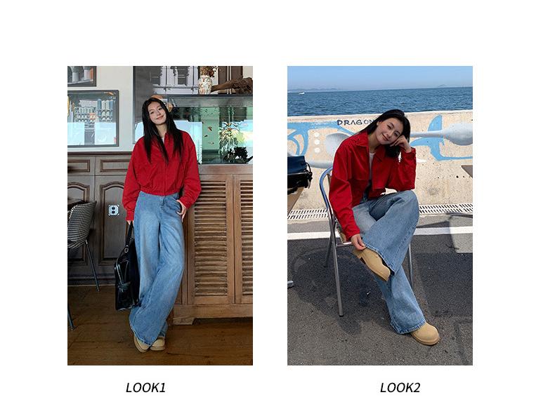 2025 Autumn/Winter Women's High Waist Retro Wide-Leg Jeans - Washed, Loose, Slimming, Versatile, Floor-Length.