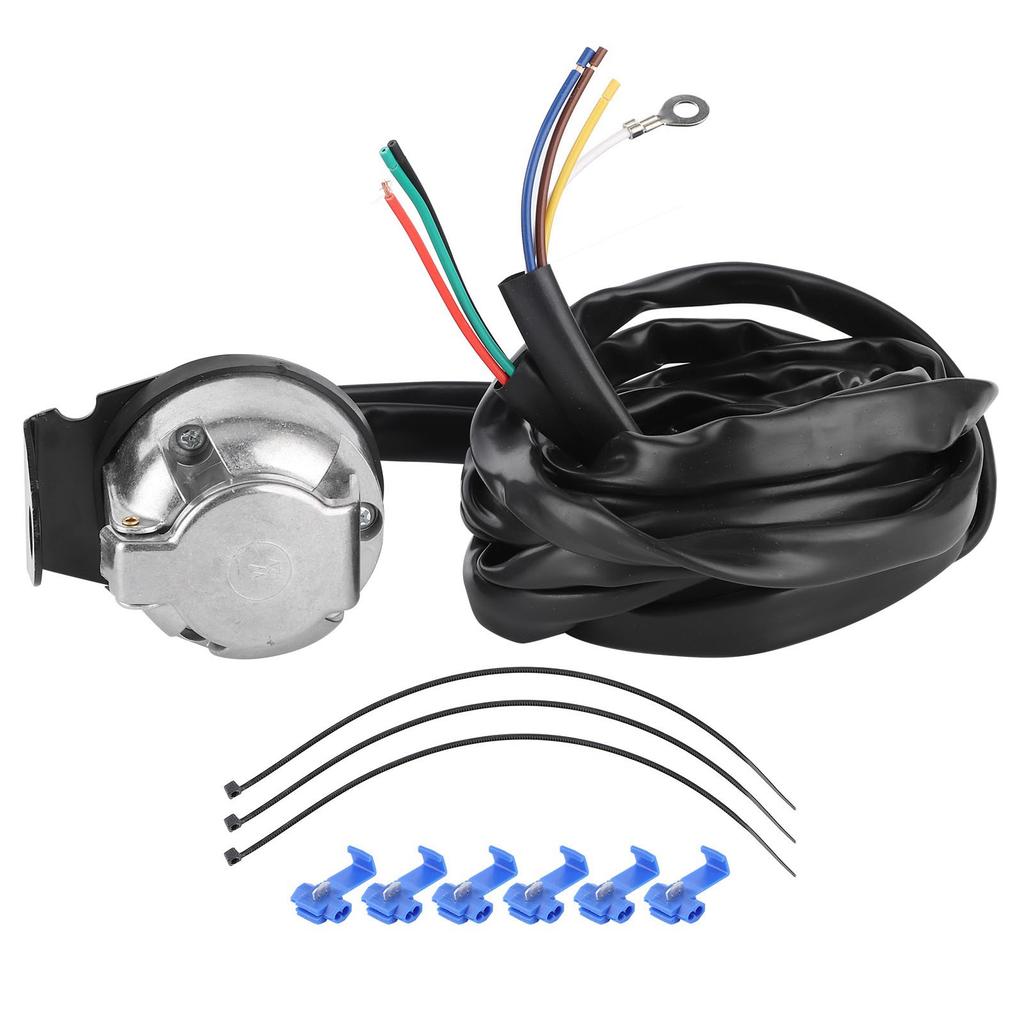 7 Pin European Trailer Connector Socket Wiring Plug 2m Cable for Commercial Vehicles Semi Trailers