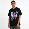 Cyber Cool Girl Group Print T-Shirt, Loose Casual Unisex Top With Unique Fantasy Character Design Pure cotton T-shirt