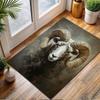 Majestic Ram Portrait Rug Patterned carpet, non slip mat suitable for living room and bedroom sofas