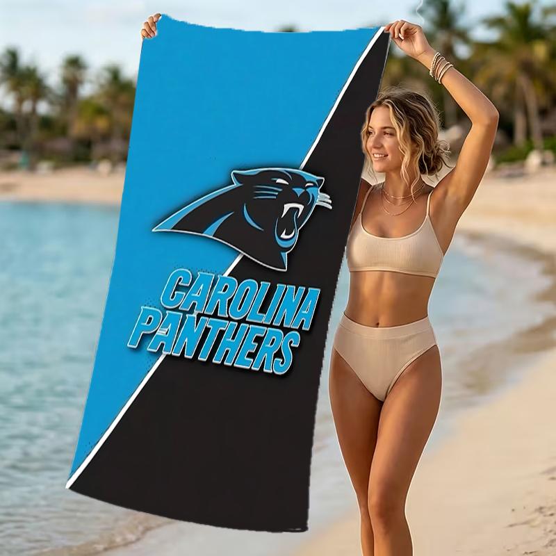 Beach Towel with Carolina Panthers Pattern - Soft,absorbent,machine Washable Lightweight&Modern,swimming,Travel Essentials