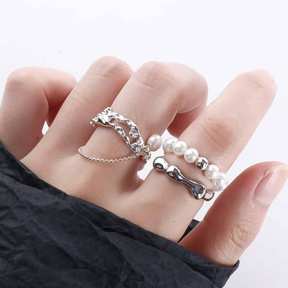 Baroque Pearl Jewelry Gifts Girls Korean Style Index Finger Ring Adjustable Open Ring Women Rings