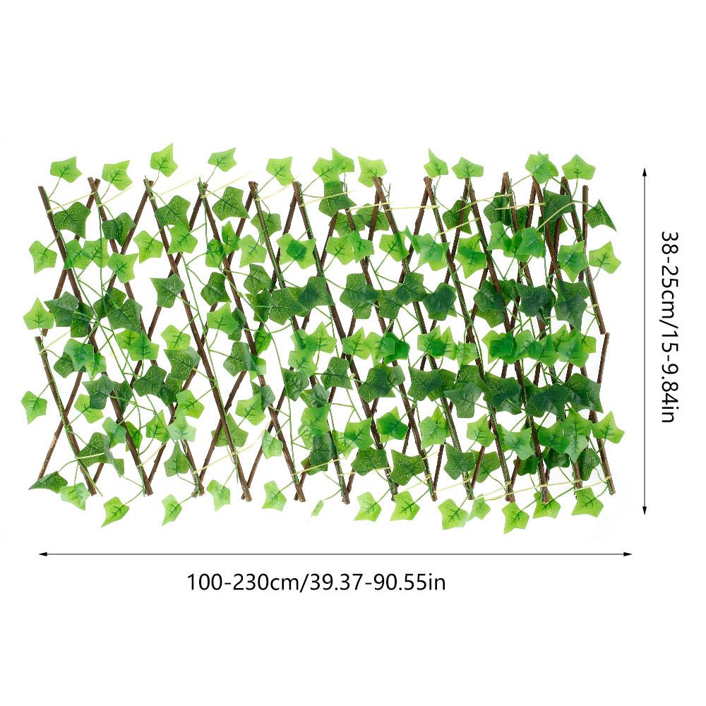 6PCS/Set Artificial Ivy Privacy Fence Garden Screening Expanding Trellis Screen Hedge Artificial Faux Leaves Wooden Fence 40cm