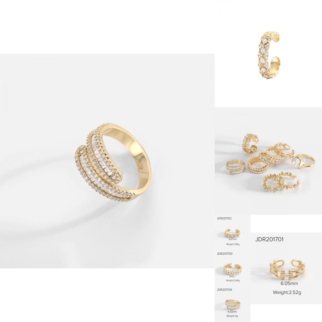 Trendy Women's Geometric Ring With 18k Gold Plating And Shimmering Zircon Stones Stylish And Adjustable