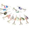 Metal Spinner Spoon Lure Kit Hard Bait Tackle with High-Strength Hooks for Bass Pike Trout Freshwater/Saltwater Fishing 16/10Pcs