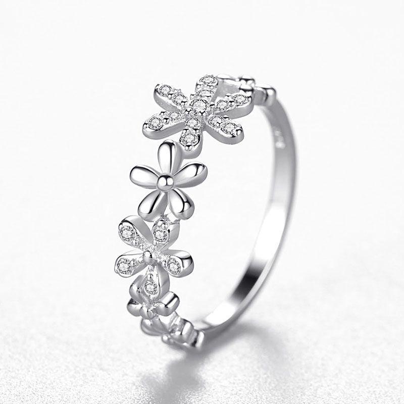 Tancise Classic 925 Sterling Silver  Zircon Ring Ladies Jewelry Wedding Promise Party Gift