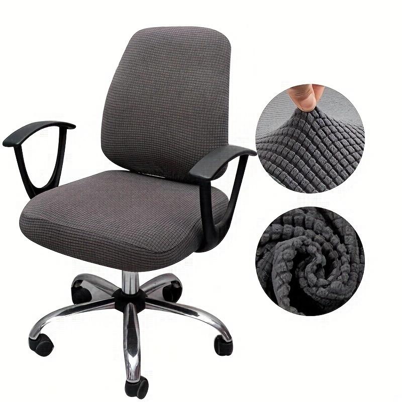 2Pcs/Set  Office Chair Cover Solid Color Stretch Jacquard Elastic Covers For Desk Computer Chair