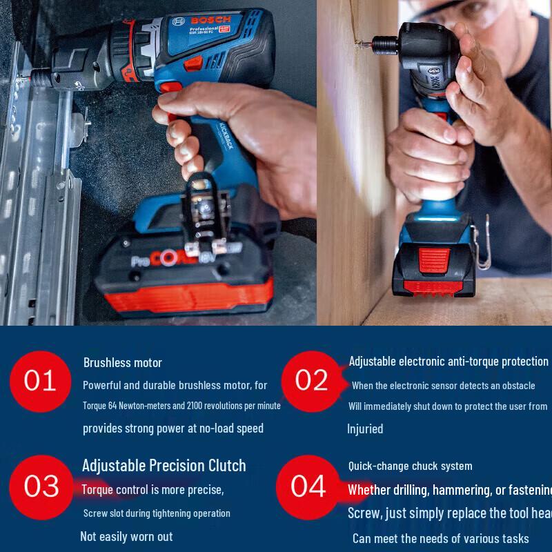 Bosch 18V Cordless Brushless Drill Driver GSR18V-90FC CN plug (adapter included)