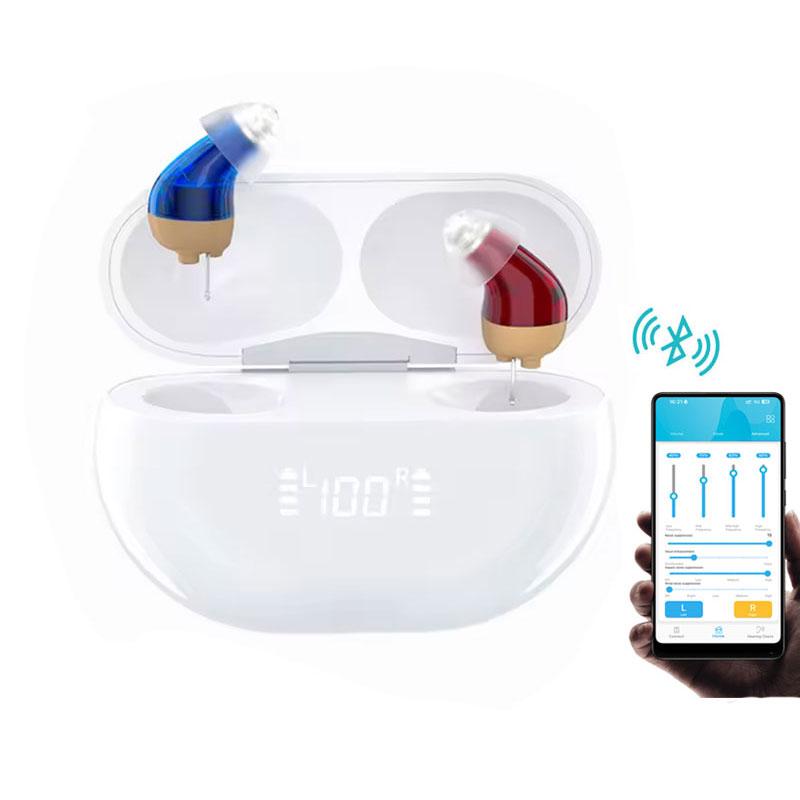 

Микро слуховые аппараты CIC Слуховой аппарат с управлением через приложение Перезаряжаемые слуховые аппараты для пожилых людей взрослых Цифровой 16-канальный усилитель звука