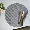 Polyester Herringbone Jacquard Fabric Placemats Non-Slip Heat-Resistant Creative Table Mats Home Dining Decor