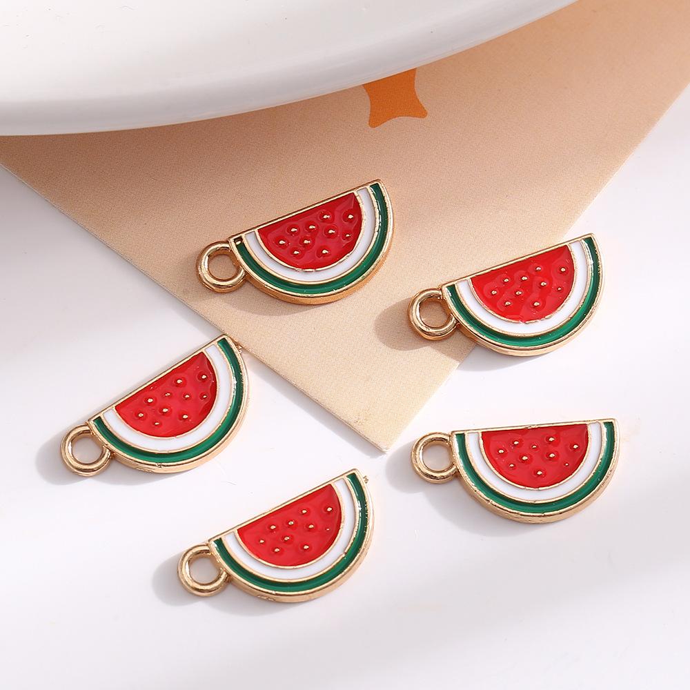Mini Fruit Alloy Pendant Colored Drip Jewelry Accessories Diy Key Pendant Creative Cute Bracelet Necklace
