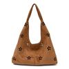 Suede Leopard Print Bag Women's Large Capacity 2025 New Autumn and Winter Leisure Single Shoulder Underarm Work Commuter Tote Bag