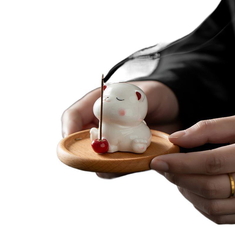 Creative Cute Kitten Ceramic Incense Holder and Burner