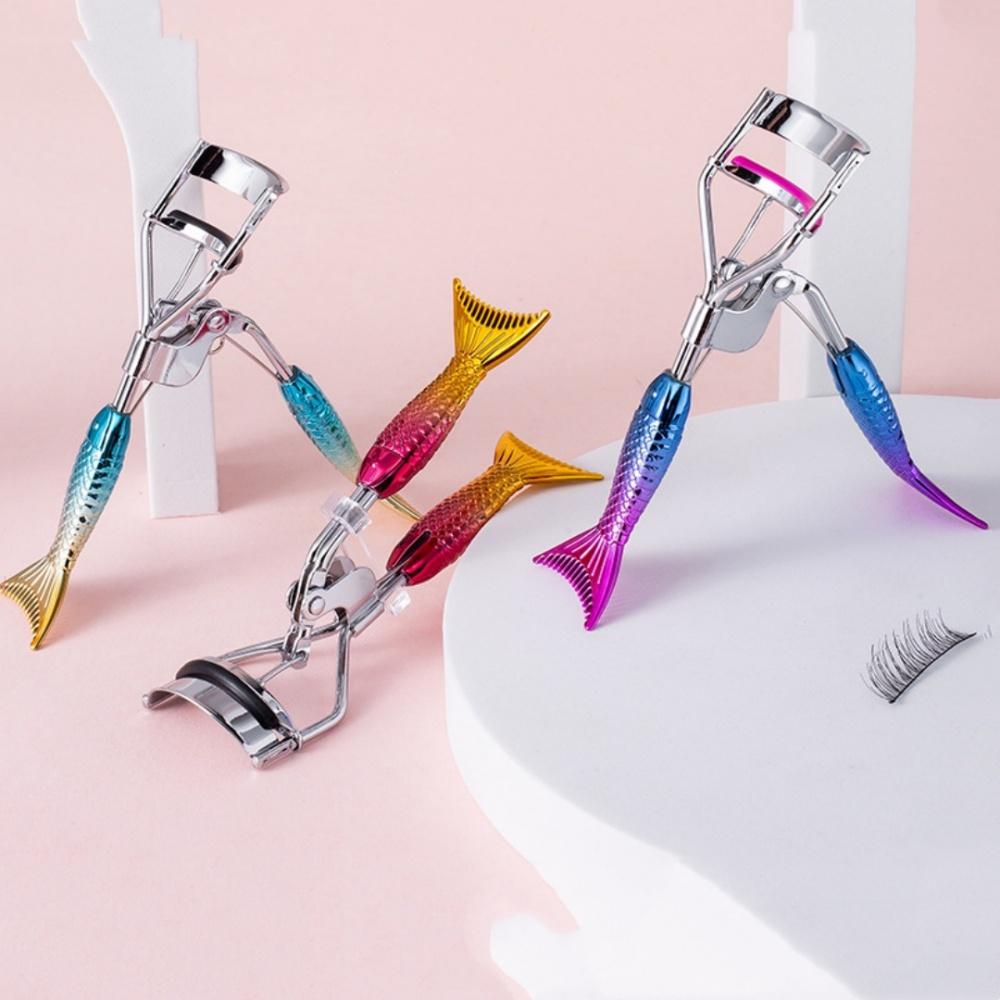 Stainless Steel Eyelash Curler Makeup Tool With Mermaid Tail Handle Simple Beauty Eyelash Multi-color Makeup Curling Tools