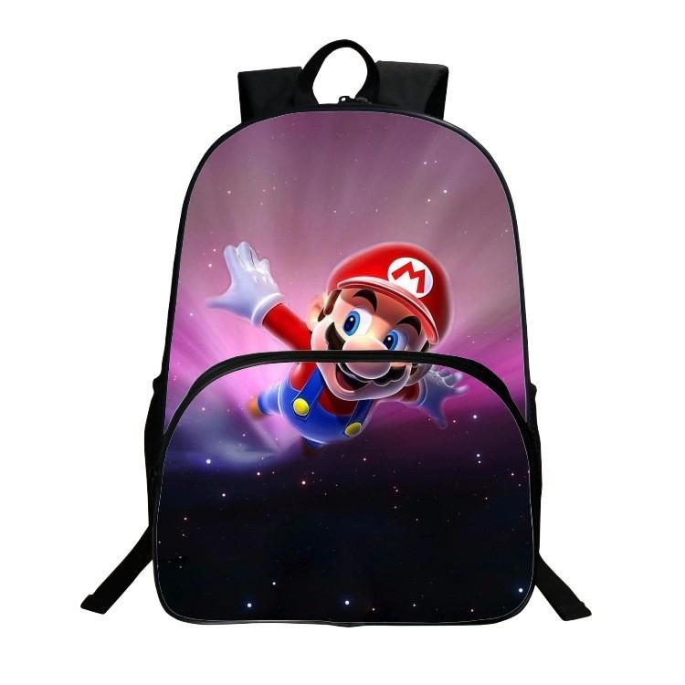 Super Mario Large 16 Inch School Backpack With Spacious Compartments And Durable Material
