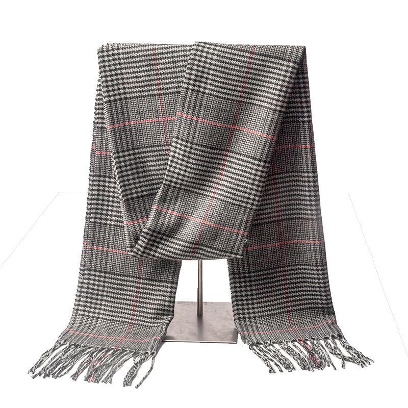 2024 Women's & Men's Beige Plaid Scarf - Versatile Japanese Style Winter Shawl