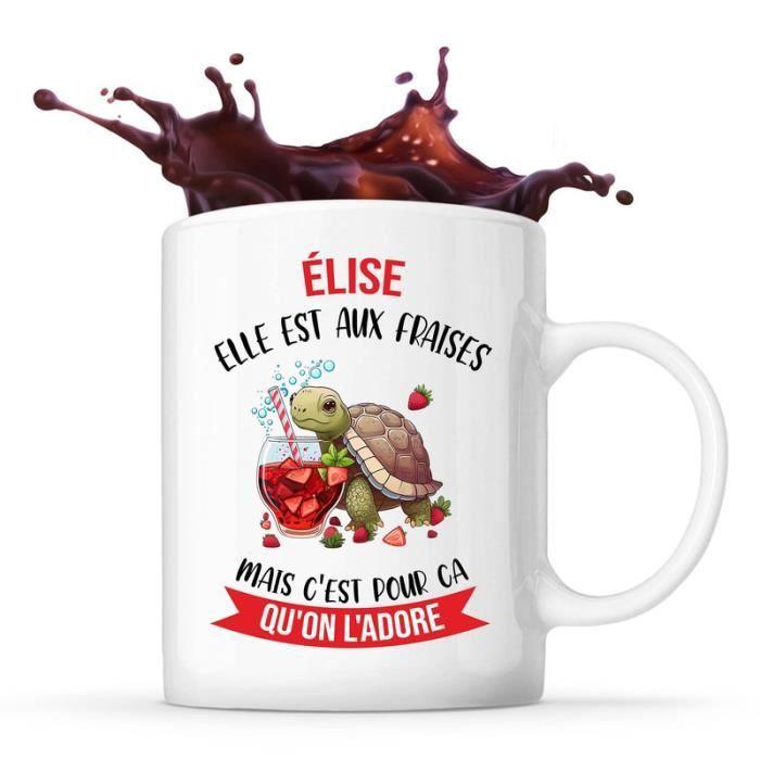 Mug Élise Elle est aux fraises | Tasse Cadeau Anniversaire Noël