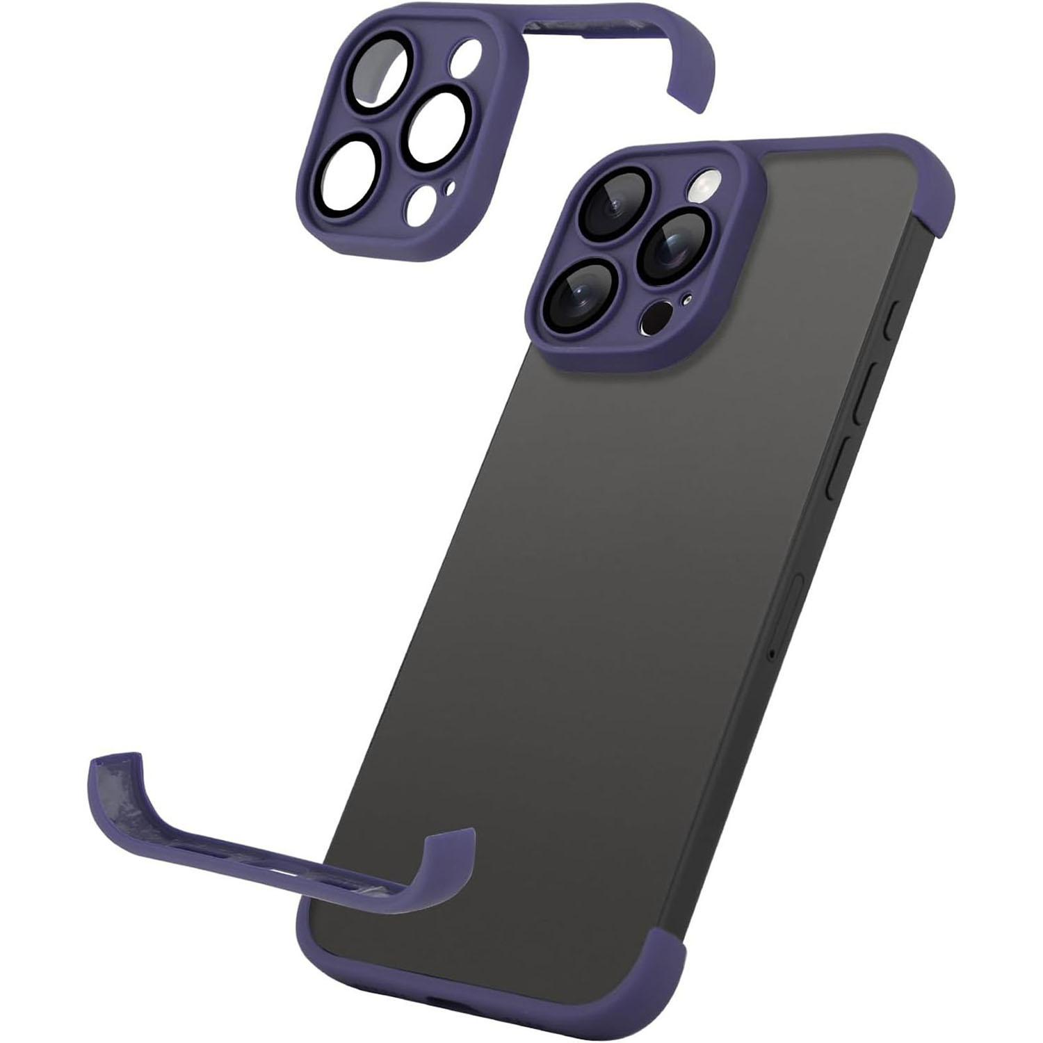 

For iPhone 13 Pro Max Case Frameless Phone Corner Pad TPU Bumper Cover with Camera Lens Protector