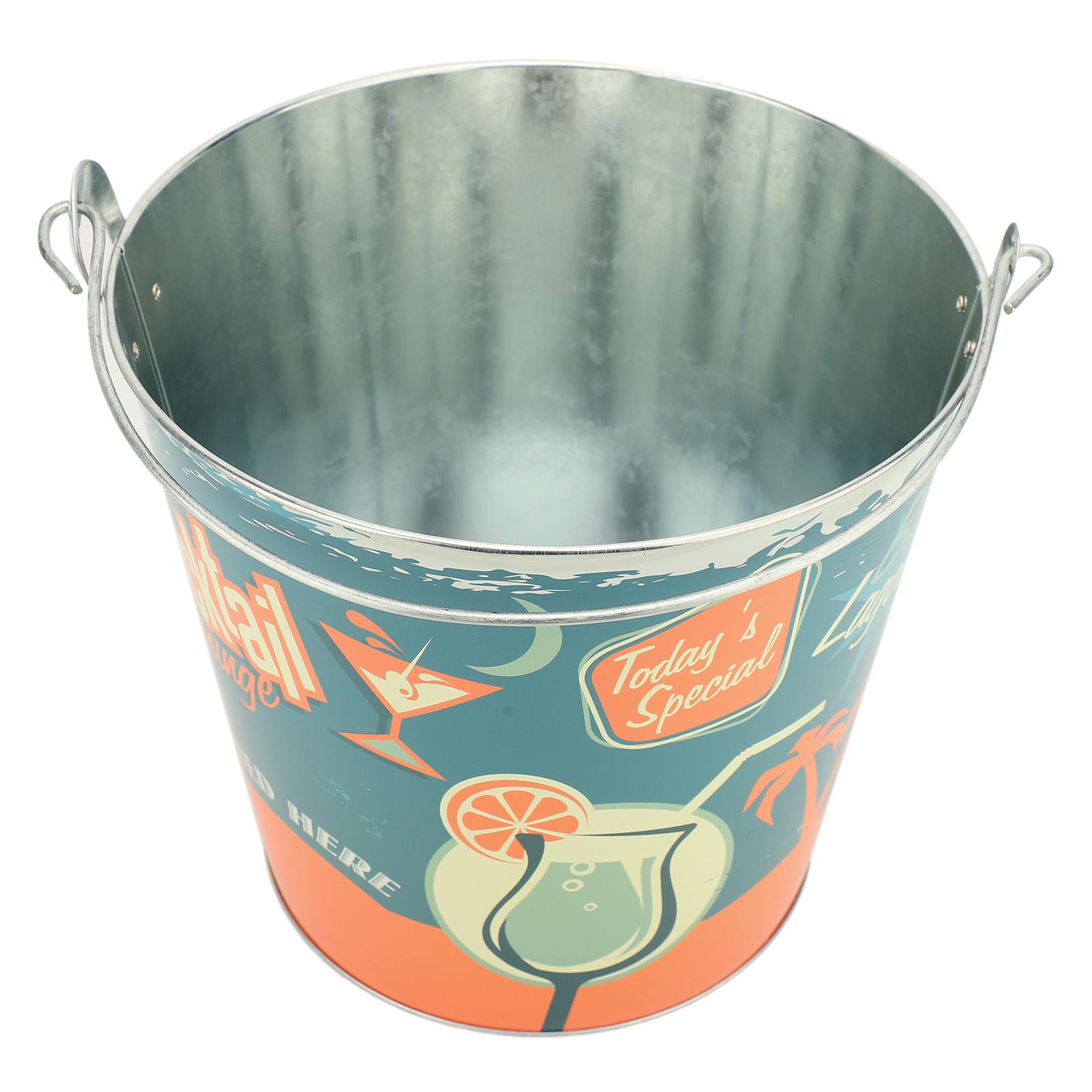 

Металлическое ведро для льда с ручкой, портативное ведро для охлаждения напитков, вина, пива, для домашнего бара, кемпинга