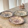 Chinese Retro Blue and White Ceramic Plate, Dessert Plate, Pastry Heart Plate, Cake Plate, Breakfast Plate, Household High-end Tableware
