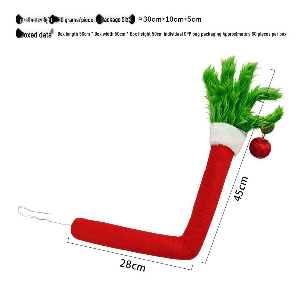 Grinch Apple Christmas Arm Decorations - Cute & Funny Masquerade Props
