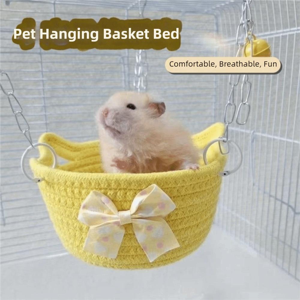 Breathable Hamster Hammock Bow Hanging Basket Bed Guinea Pig Hideout Small Animal Habitat