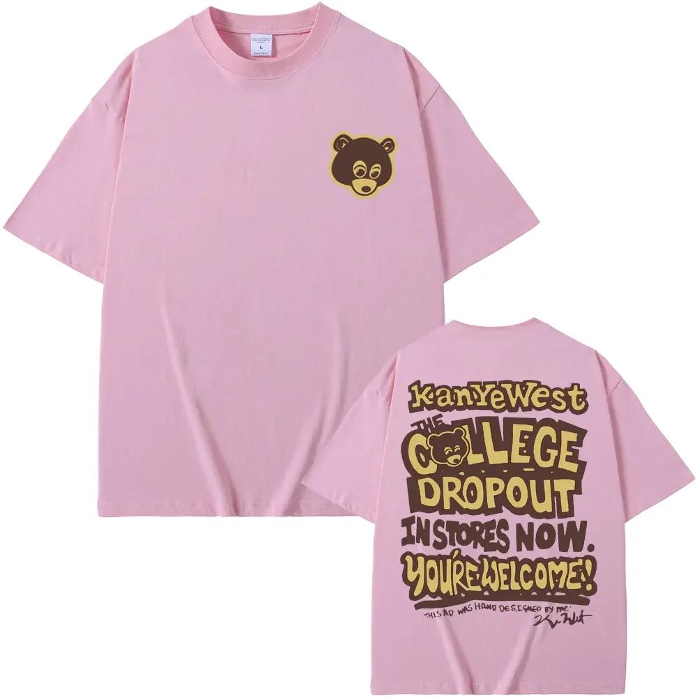 Best Famous Kanye West The College Dropout Graphics Tshirt Men Women's Hip Hop Rap Vintage T-shirts Male Casual Oversize T Shirt