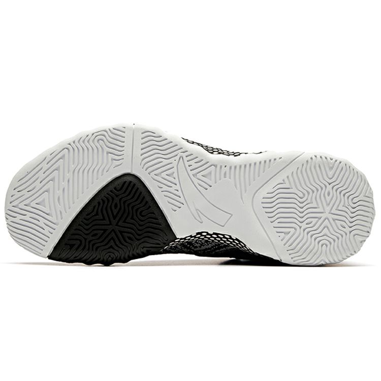 Anta Speed Battle 3 Shock Absorption Warm High-Top Basketball Shoes Men Sneakers Black White 11941606-5