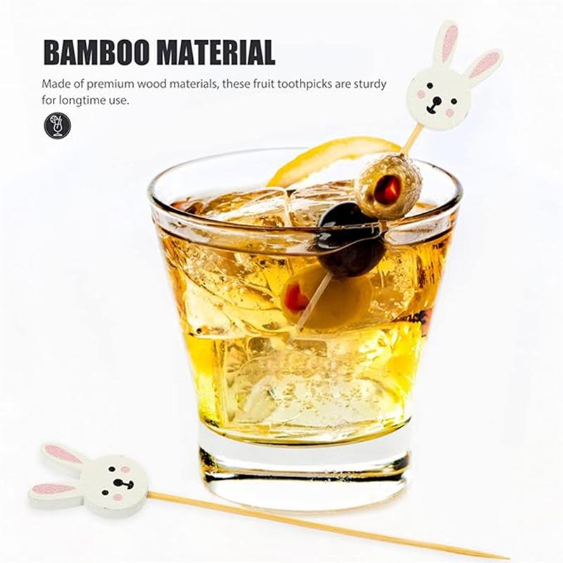 Good-Easter Disposable Bamboo Skewers Bamboo Skewers Food Picks Sandwich Buffet Stick Easter Decoration
