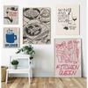 Stylish Minimalist Kitchen Wall Decor Chinese Gourmet Drinking Breakfast Coffee Print Modern Home Aesthetic Decor Perfect Gift