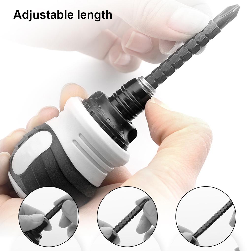 Ratchet Screwdriver Telescopic Adjustable Drill Screw Driver Ratcheting Tool for Bike Desktop Accessory