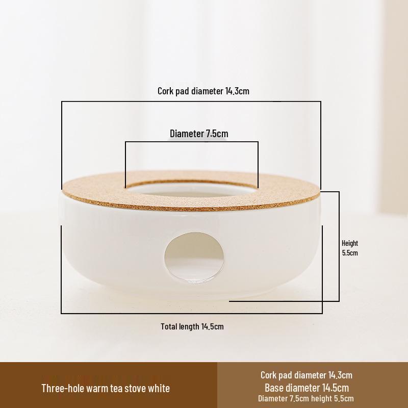 Chinese Style Ceramic Tea Warmer with Glass Pot - Home, Hotel, Restaurant Use