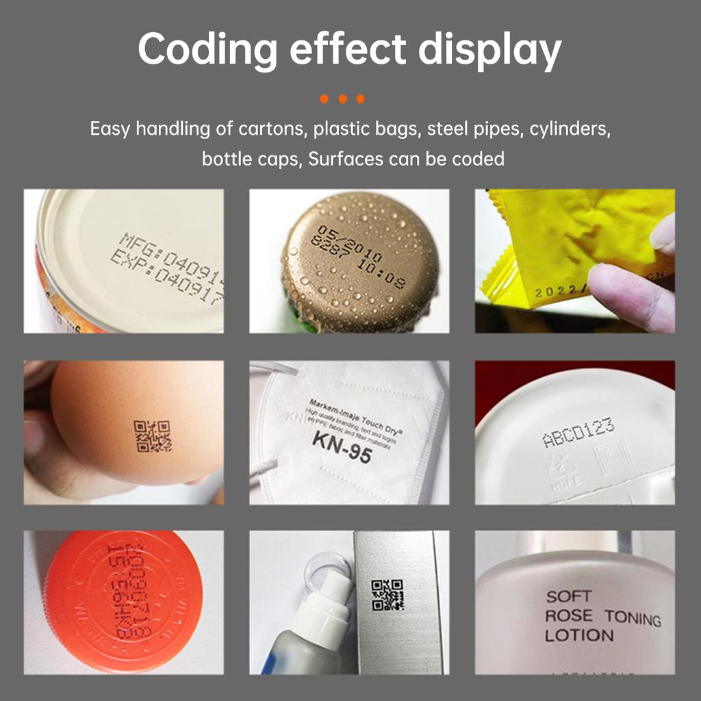 Mini Handheld Inkjet Printer with 2.4 Inch Touchscreen Intelligent Barcode Printer Support Logo