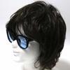 Black X Light Blue Fashion Wellington Full Black Small Large Full Rim Cellulose [Bliss Leather] Sunglasses, Glasses, Style, Rim, Men's & Women's,