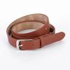 W23 Silver Square Buckle Faux Leather Belt Camel